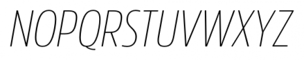Amsi Pro Condensed Thin Italic Font UPPERCASE