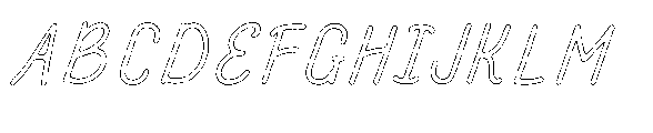 Amazing Pearl Brush Outline Italic Font UPPERCASE