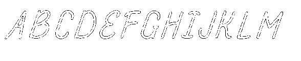 Amazing Pearl Cut Outline Italic Font UPPERCASE