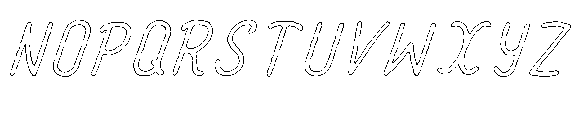 Amazing Pearl Eroded Outline Italic Font LOWERCASE
