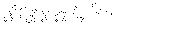 Amazing Pearl Ink Outline Italic Font OTHER CHARS