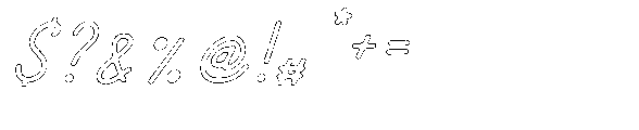 Amazing Pearl Outline Italic Font OTHER CHARS