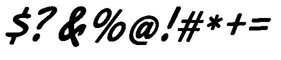 Ambiday Slant Regular Font OTHER CHARS