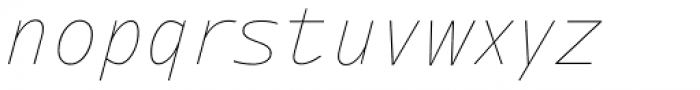 Ambiguity Radical Thin Italic Font LOWERCASE