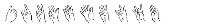 American Sign Alphabet Font OTHER CHARS