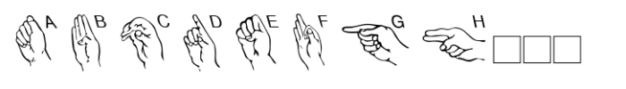 American Sign Alphabet Font UPPERCASE