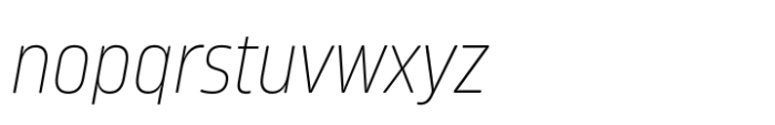 Amfibia Thin Condensed Italic Font LOWERCASE