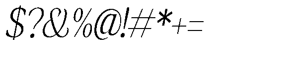 Amnesist Extra Light Semi Condensed Italic Font OTHER CHARS