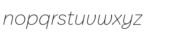 Amostra Thin Italic Font LOWERCASE