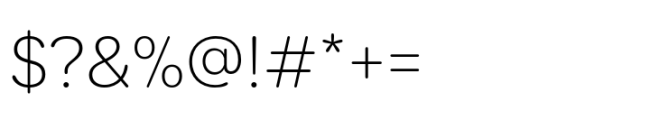 Amostra UltraLight Font OTHER CHARS