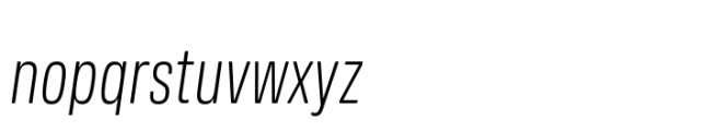 Amsi Grotesk Condensed Light Italic Font LOWERCASE