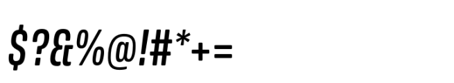 Amsi Grotesk Condensed Semi Bold Italic Font OTHER CHARS
