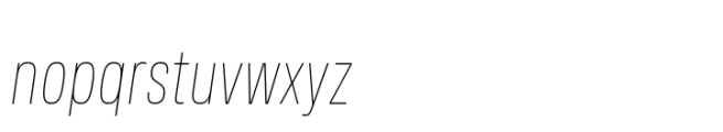 Amsi Grotesk Condensed Thin Italic Font LOWERCASE