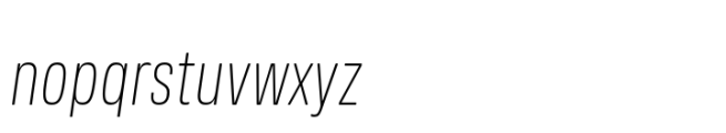 Amsi Grotesk Condensed X Light Italic Font LOWERCASE