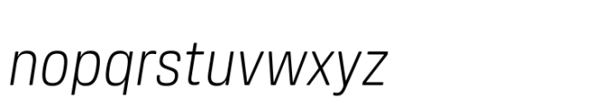 Amsi Grotesk Narrow Light Italic Font LOWERCASE