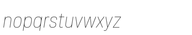 Amsi Grotesk Narrow Thin Italic Font LOWERCASE