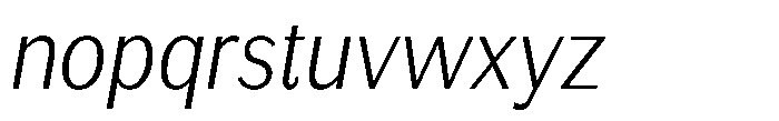 Amsterdam Grotesk Thin Italic Font LOWERCASE