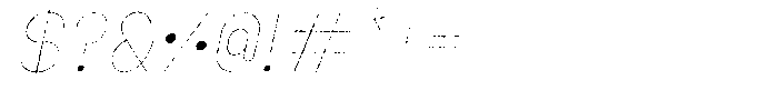 Amu Distort Thin Italic Font OTHER CHARS