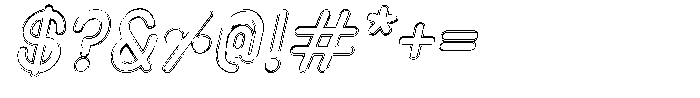 Amu Doutline Bold Italic Font OTHER CHARS