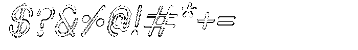 Amu Doutline Italic Font OTHER CHARS