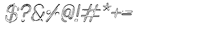 Amu Doutline Light Italic Font OTHER CHARS