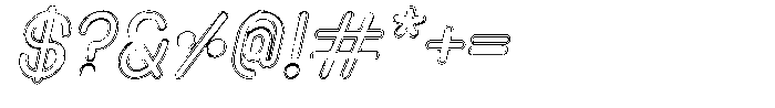 Amu Doutline Medium Italic Font OTHER CHARS