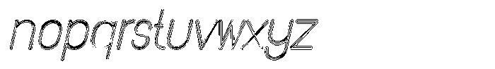 Amu Doutline Thin Italic Font LOWERCASE