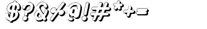 Amu Shadow Black Italic Font OTHER CHARS