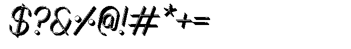 Amu Shadow Thin Italic Font OTHER CHARS