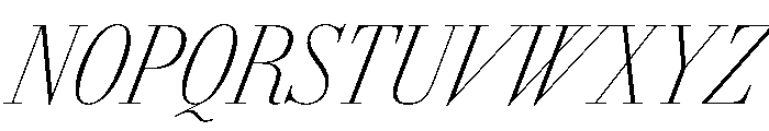AmazoniaItalicVAR ExtraCondensedThinContrastItalic Instance Font UPPERCASE