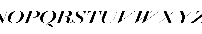 AmazoniaItalicVAR UltraExpandedBoldContrastItalic Instance Font UPPERCASE