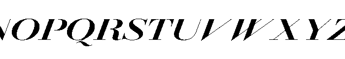 AmazoniaItalicVAR UltraExpandedExtraBoldContrastItalic Instance Font UPPERCASE