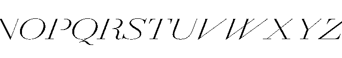 AmazoniaItalicVAR UltraExpandedExtraLightContrastItalic Instance Font UPPERCASE