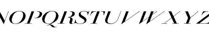 AmazoniaItalicVAR UltraExpandedSemiBoldContrastItalic Instance Font UPPERCASE