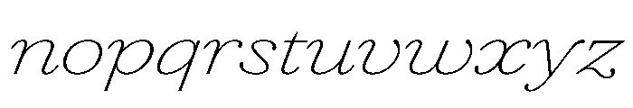 AmazoniaItalicVAR UltraExpandedThinItalic Instance Font LOWERCASE