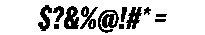 AmericanGroteskCompressed HeavyItalic Font OTHER CHARS