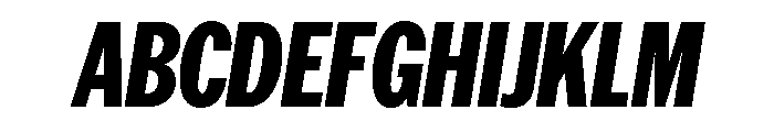 AmericanGroteskCompressed HeavyItalic Font UPPERCASE
