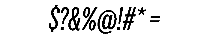 AmericanGroteskCompressed Italic Font OTHER CHARS