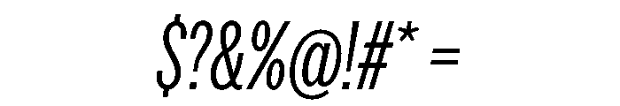 AmericanGroteskCompressed LightItalic Font OTHER CHARS