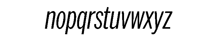 AmericanGroteskCompressed LightItalic Font LOWERCASE