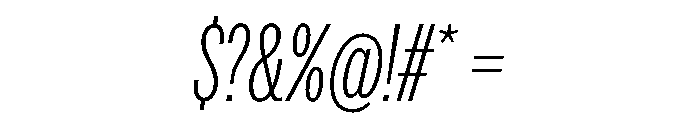 AmericanGroteskCompressed ThinItalic Font OTHER CHARS