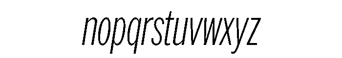 AmericanGroteskCompressed ThinItalic Font LOWERCASE