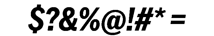 AmericanGroteskCondensed BoldItalic Font OTHER CHARS