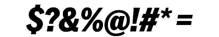 AmericanGroteskCondensed HeavyItalic Font OTHER CHARS