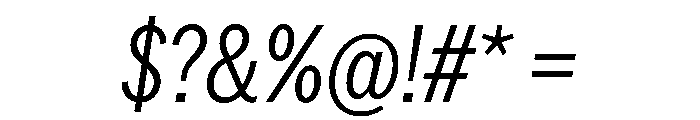 AmericanGroteskCondensed LightItalic Font OTHER CHARS