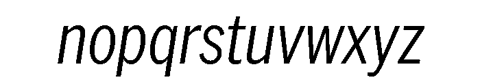 AmericanGroteskCondensed LightItalic Font LOWERCASE