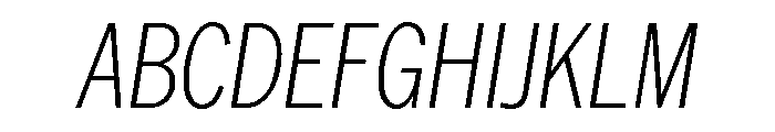 AmericanGroteskCondensed ThinItalic Font UPPERCASE