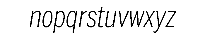 AmericanGroteskCondensed ThinItalic Font LOWERCASE