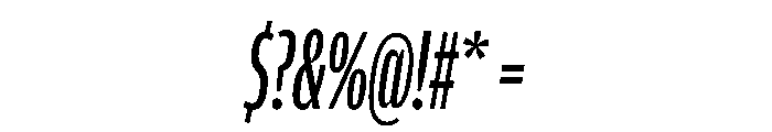 Amplitude X Compressed Regular Italic Font OTHER CHARS
