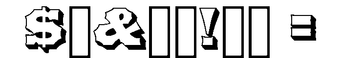 American Outline Font OTHER CHARS